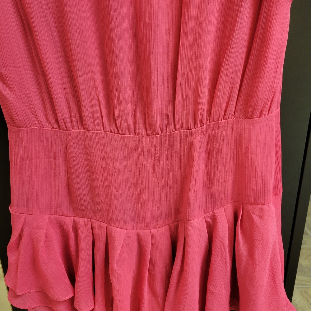 Mango Collection Ruffled Pink Top Size 4 - Picture 6 of 10
